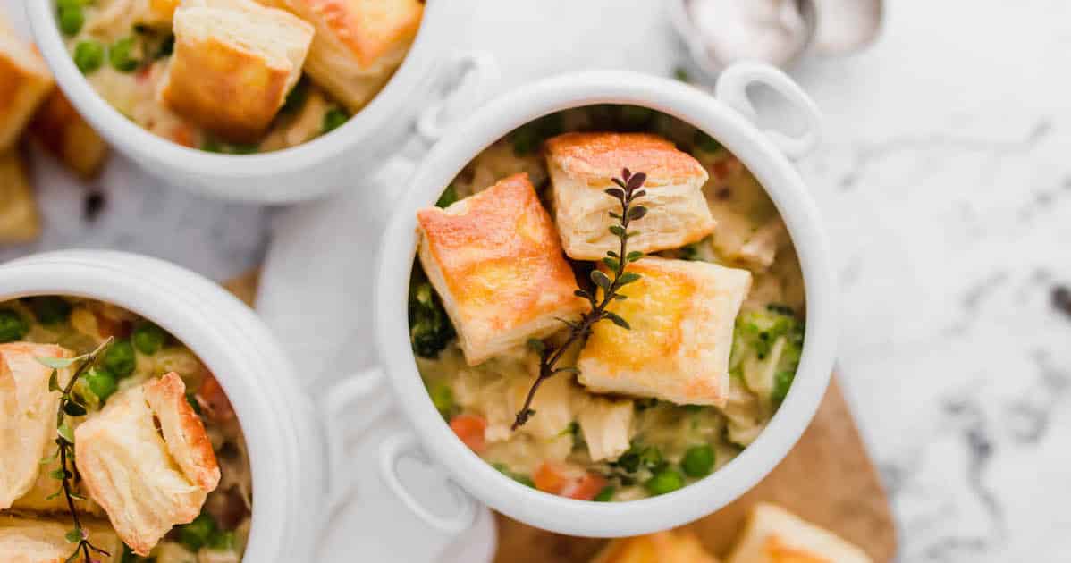 Chicken Pot Pies with Puff Pastry - Lena's Kitchen