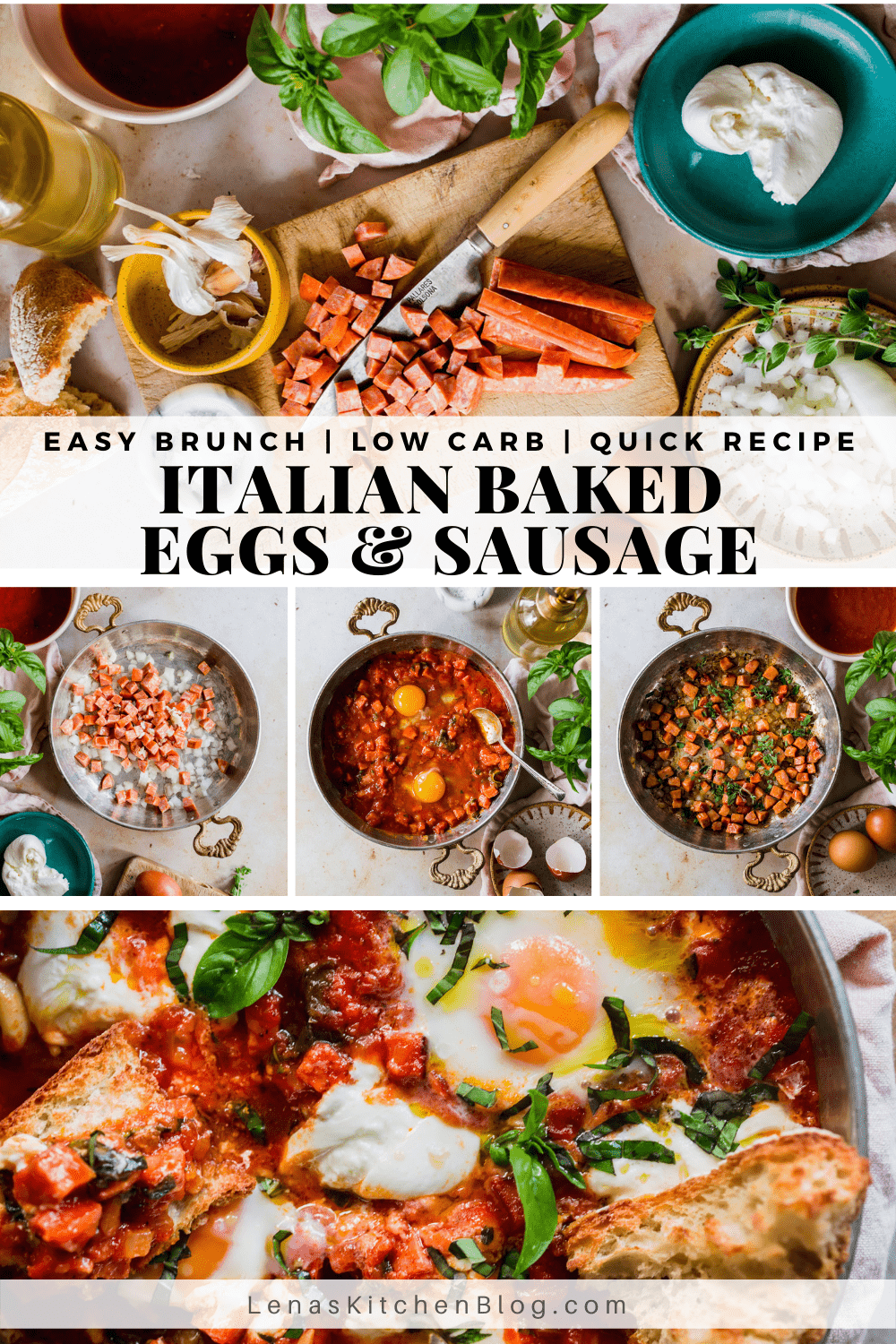 Italian Baked Eggs And Sausage Lena's Kitchen