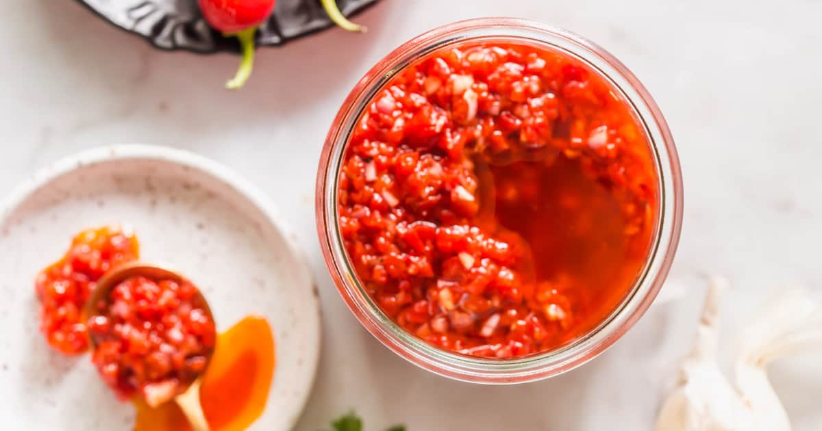 Spicy Smoky Red Chimichurri Sauce - Lena's Kitchen