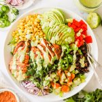 Southwest chicken salad in a bowl.