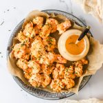 Bang bang shrimp on a platter.