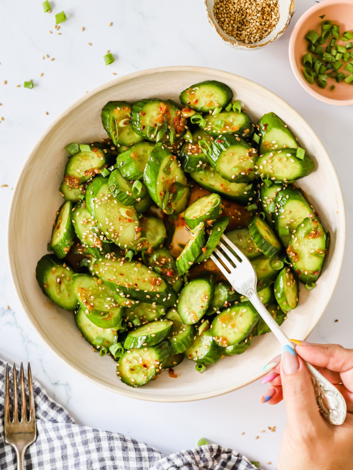 Crisp Simple Spicy Cucumber Salad Recipe Artwork for Your Screen Crisp Simple Spicy Cucumber Salad Recipe Artwork for Your Screen