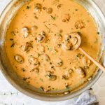 Creamy mushroom steak sauce.