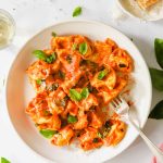 Tortelloni in a bowl.