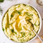 Buttermilk mashed potatoes in a bowl.