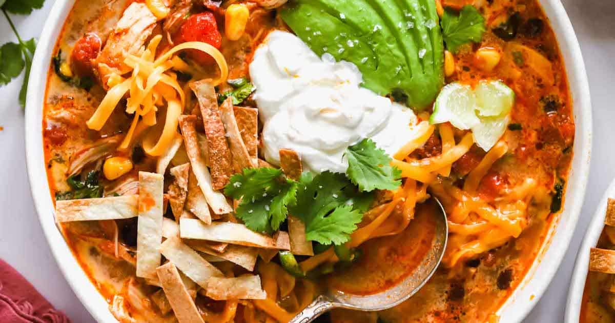Creamy Chicken Tortilla Soup - Lena's Kitchen