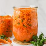 Korean carrot salad in a jar.