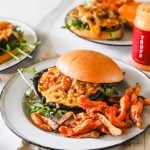 Mushroom burger with toppings.