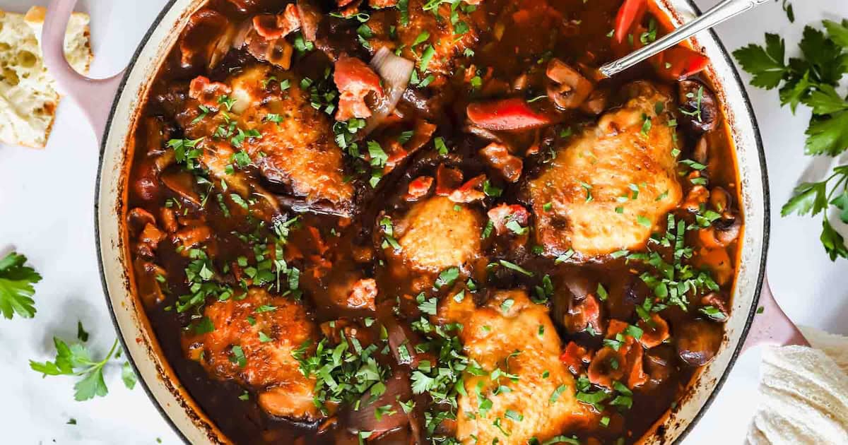 Best Chicken Coq Au Vin Recipe - Lena's Kitchen