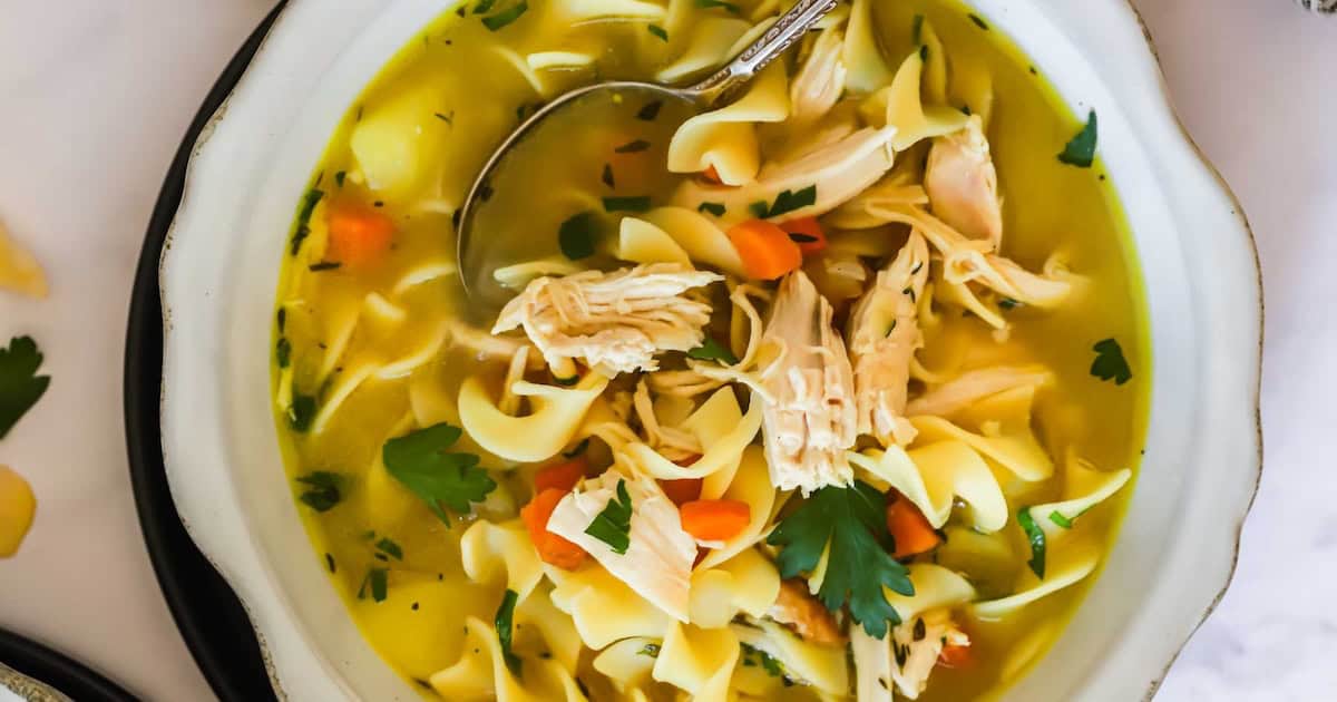 Rotisserie Chicken Noodle Soup - Lena's Kitchen